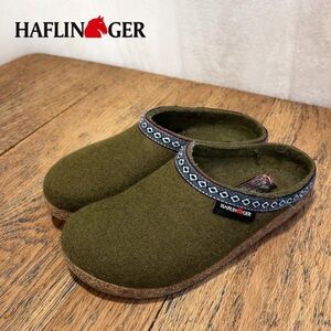 HAFLINGER Green Wool Clogs – Size 37